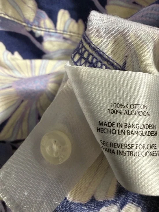 Women’s GAP Navy & White Floral Woven Short Pajama Set size Small - Picture 6 of 8